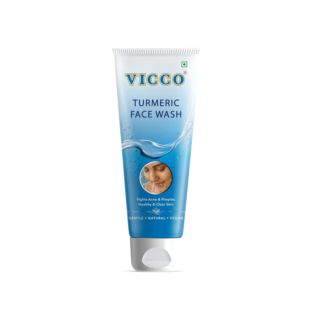 Vicco Turmeric Face Wash for Glowing Skin, Removes Blackheads & Tan | Fights Pimples, Skin Infections & Minor Wounds [70gm Each | Pack of 3]