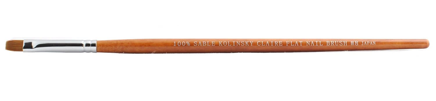 Creme 100% sable kolinsky claire flat nail brush #8 by creme beauty