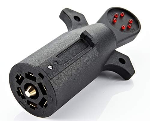 AutoSonic 7 Way Trailer Wiring Tester, 7 Pin Blade Plug with Red LED, 6 Function RV Connector Circuit Tester, Trailer Hitch Wiring Tester, RV Towing Wiring Tester, Weatherproof