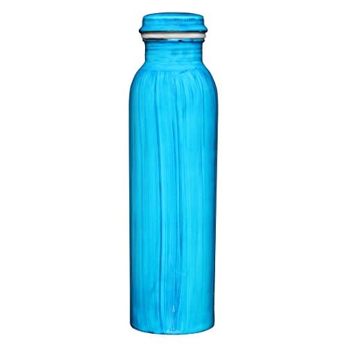 Digital Printed Pure Copper Water Bottle Large Capacity Thermos Flask - 32oz 950ml (Blue)