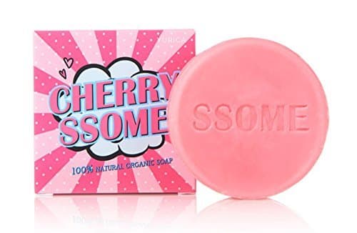 YURICA Cherry Ssome 100% Natural Organic Facial Bar Soap 100g [ BTS Jungkook used ] with a bubble net (100g x 1)