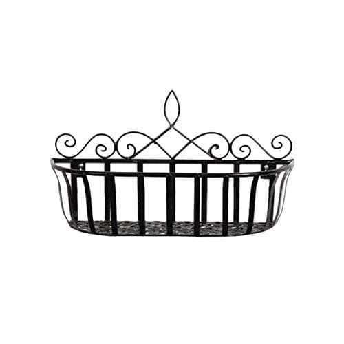 Wall Mounted Hanging Flower Basket,Metal Wire Hanging Storage Basket Planter Railing Rack Shelf Flower Pot Holder for Balcony Garden Office Living Room