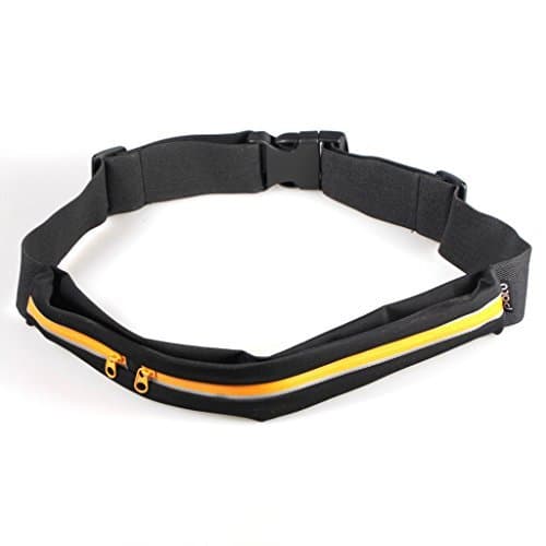 Patu Sports Running Belt with Key Pouch, Orange - Outdoor Sweat Proof Night Reflective Fitness Waist Pack for Cell Phones Up to 6¡±, iPhone 7 Plus 6S 6 5S 5 Galaxy S7 S5 Note 4 Moto LG Nexus