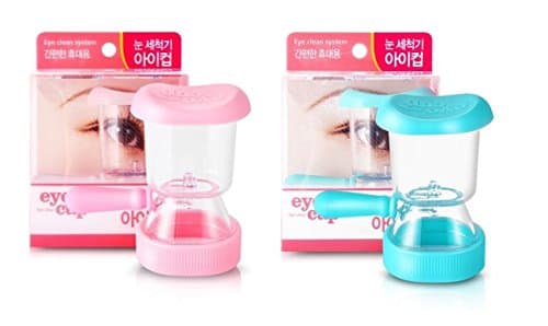 Eye Cup Korea Tritan Copolyester (BPA Free) Eye Clean System with Pressing Pipet Eye Wash (#Blue 1ea + Pink 1ea)
