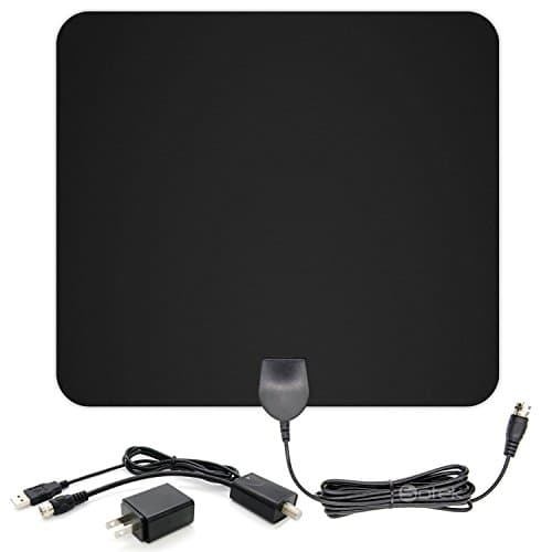 HD Antenna, Sotek TV Antenna for Digital TV Indoor 80 Miles Range with Detachable Amplifier and 10FT High Performance Coax Cable - Black