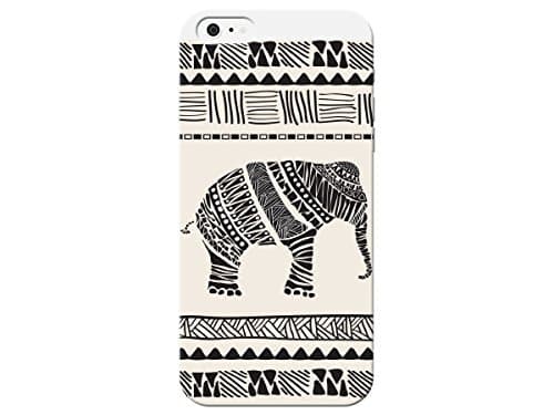 Black Sketch Elephant Plastic Back Cover for Apple iPhone 6 Plus Case by iCandy Products