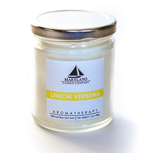 Maryland Candle Company - Lemon Verbena Candle 7 oz, All Natural Soy Wax, Infused with Essential Oils, Aromatherapy, Recyclable Materials, Cotton Wicks, Phthalate Free - Made in USA