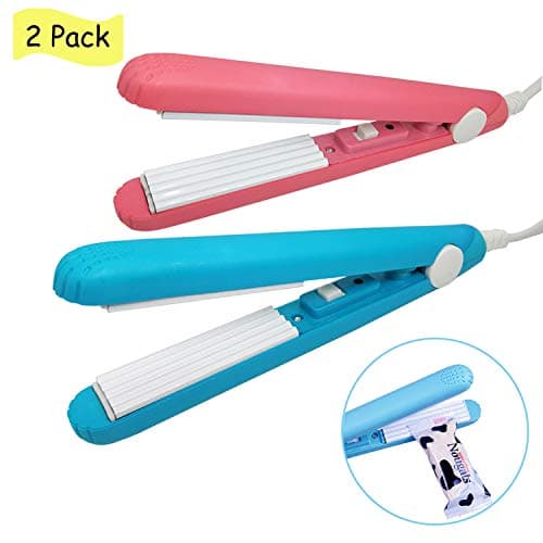 2 Pcs Mini Food Bag Heat Sealer Handheld, Portable Hand Pressure Control Heat Sealing Machine for Home Heat Sealing Plastic Bags, Airtight Food Storage Supplies (Blue & Pink)