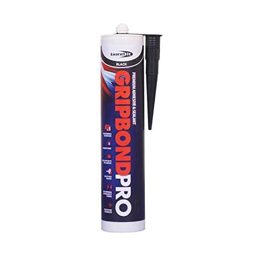 Gripbond Pro by Bond It | Hybrid Sealant & Adhesive | Superior Bonding Strength | for Interior & Exterior Application | Waterproof | Permanently Flexible | Non-Staining | 310 ml | Black