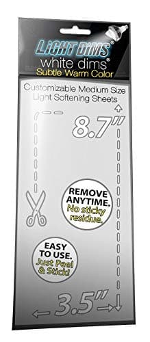 White Dims Dimming/Softening Sheets for Harsh LED Lights Medium Size (1 Sheet) Warm Color Retail Packaging
