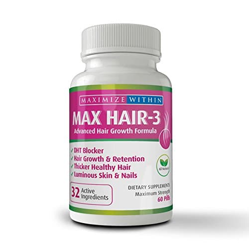 Maximize Within Max Hair-3 Advanced Hair Growth Formula,for Longer, Stronger, Healthier Hair-Scientifically Formulated with Biotin, Keratin, Bamboo for Beautiful Hair, Glowing Skin and Strong Nail