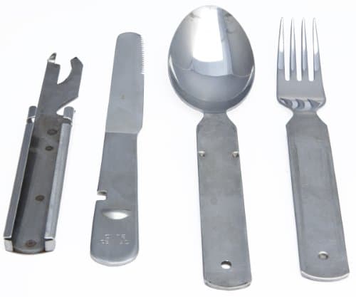 German Military Used Mess Kit Flatware - Nesting