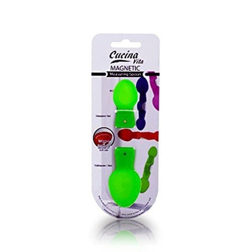 Cucina Vita Magnetic Measuring Spoon Teaspoon Tablespoon Stick to Refrigerator Metal Surfaces Double-sided Magnetic Measure Spoons Half-teaspoon Half-tablespoon Mini Measuring Spoons Non-toxic No BPA
