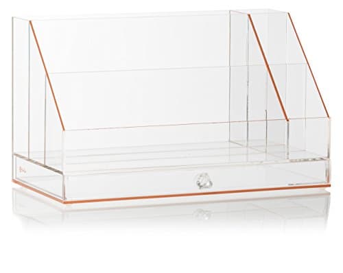 EllieZiar Large Capacity Plastic Makeup Palette Organizer with Drawer