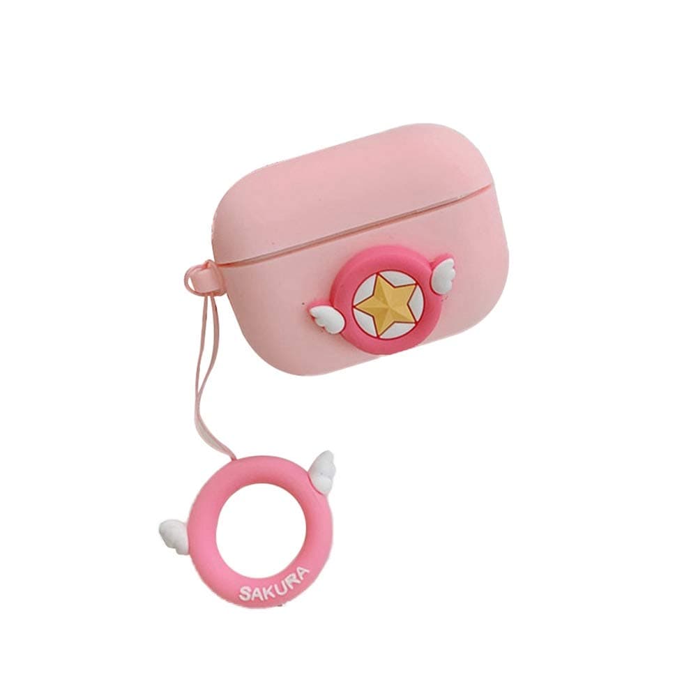 Yhrhredfjh Airpods Pro Protective Case, Cute 3D Cartoon Silicone Storage Case Shockproof Cover Protective Charging Case for Airpods Pro(KINOMOTO SAKURA 03)
