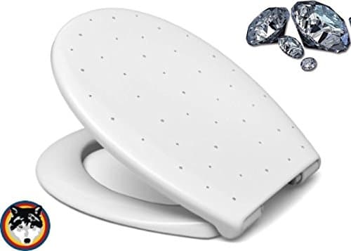 Haro Design with Swarovski Stones SoftClose Toilet Seat Diamond Toilet Seat White