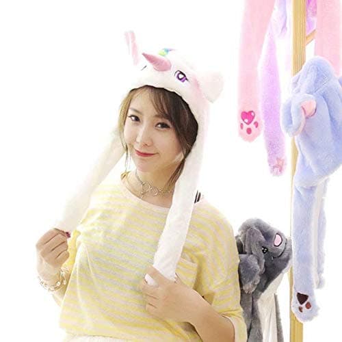 just 4 baby Plush Pink Unicorn Moving Ears Hat Headband with LED Lights Fancy Dress Party Cosplay Toy UK STOCK