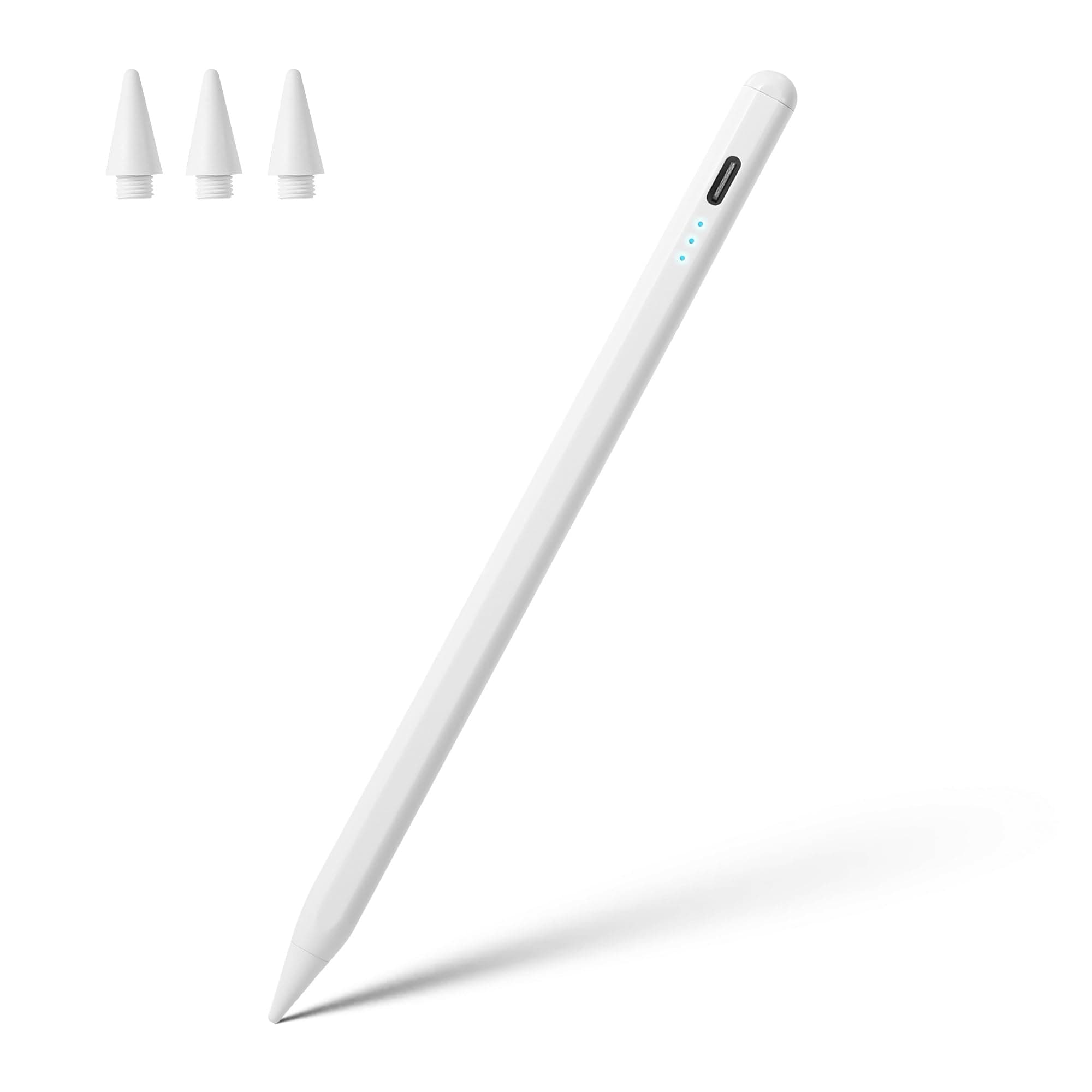 Stylus Pen for iPad A16 11th 10th 9th 8th 7th 6th Generation, iPad Pro 12.9 11 13 inch M4, iPad Air M3 M2 5th 4th 3rd Gen, iPad Mini A17 Pro 7 6 5, for Apple Pencil Pro 1st 2nd Gen Alternative (White)