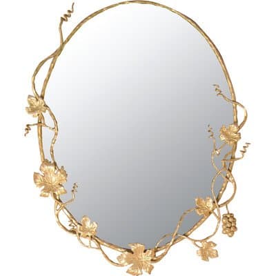 Quiescence Iron & Stone Vineyard Oval Mirror (Silver Shimmer)