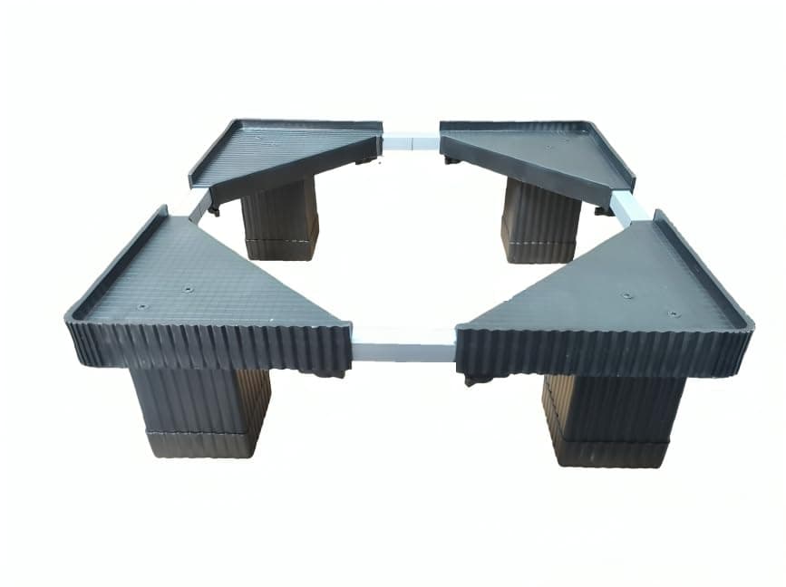 PM Good Height (6 Inches From Ground) Metal Adjustable Stand Without Wheels | Suitable for Washing Machine (Front/Top Load), Fridge, Dishwasher | Capacity 500 Kg | Adjustable Size: 19"โ30" (High Height Stand)