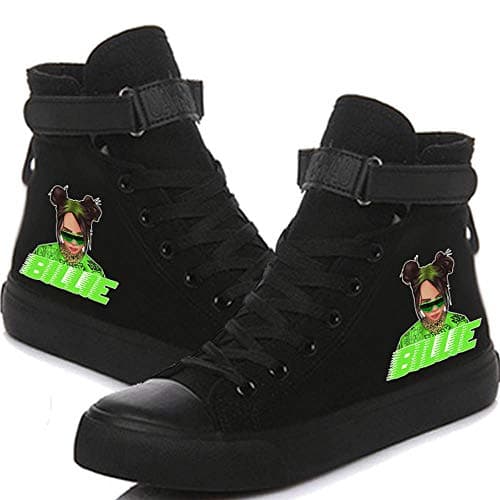 Unisex Adult Billie Eilish Printed Canvas Shoes Casual Lace Up Sneakers Tennis