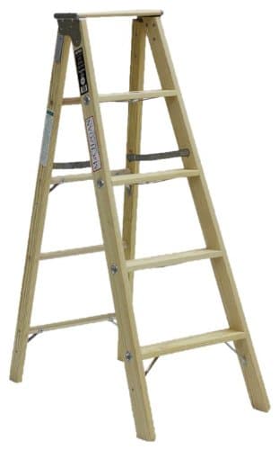 1320-05 300 Pound Duty Rating Type 1A Tradesman Wood Stepladder, 5-Foot
