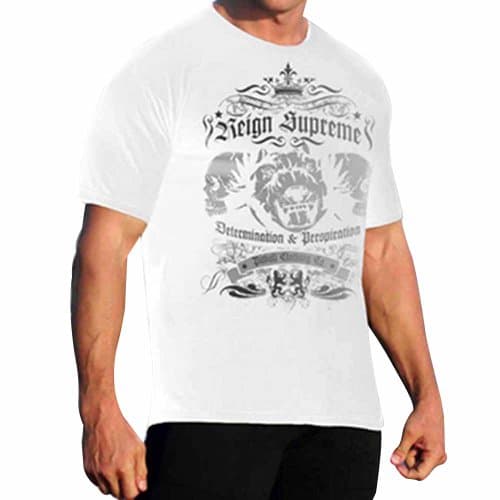 Mens Tee Reign Supreme by Pitbull in White - X-Large