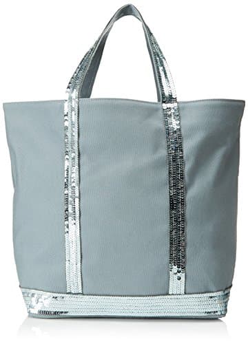 Vanessa Bruno Women’s Cabas Medium Coton Et Paillettes Tote, Grey (Nuage), 16x30x43 centimeters (W x H x L)