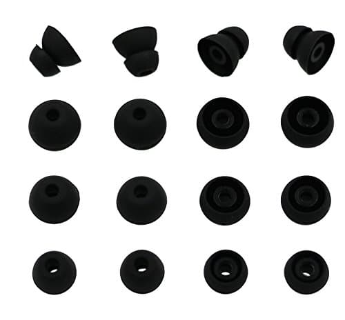 Ear Tips for Beats X Headphone, Diana Fay Ear Gels Eartips Earphone Cover Earbud Cushions for Beats BeatsX Earbuds, 8 Pairs Set S/M/L/Double Flange 4 Sizes Soft Gel, Black