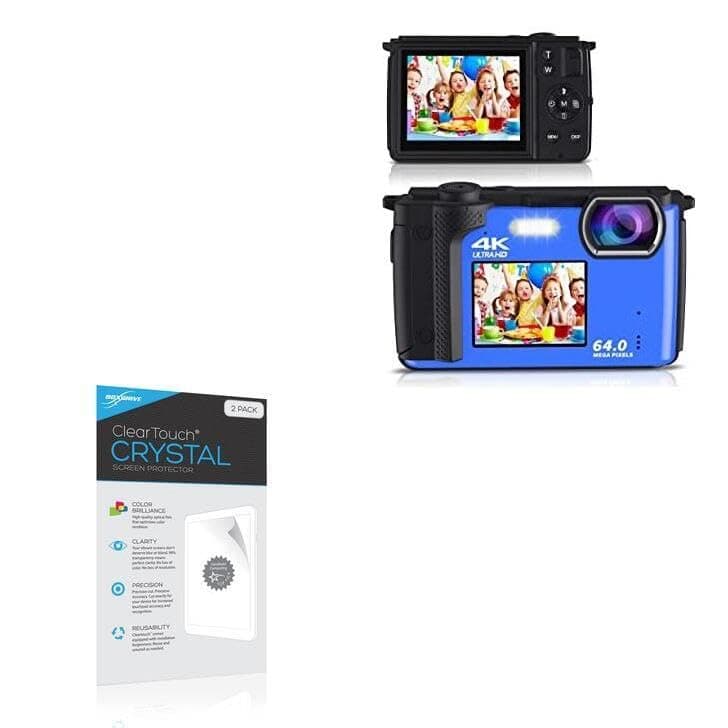 BoxWaveScreen Protector Compatible with Saneen Digital Camera 4K 64MP - ClearTouch Crystal (2-Pack), HD Film Skin - Shields from Scratches