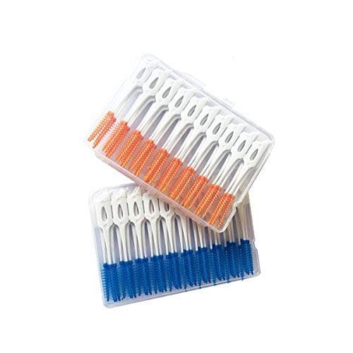 Rosenice Interdental brush, dental floss, Tooth Clean tool 80 Pieces (blue and orange)