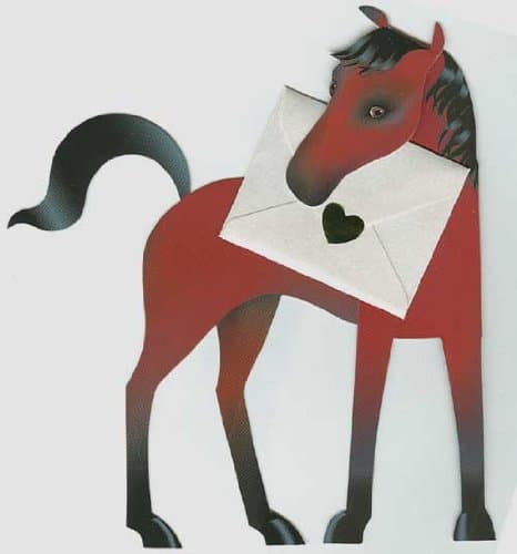 Chestnut Horse 3D Die Cut Special Delivery Notecards"Chestnut"