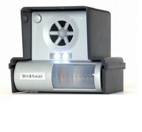 Elyon Ultrasonic Bird Repeller Bird Away - Battery & DC Power with PIR Motion Sensor Motion Detector & Flashing Strobes to Startle Birds