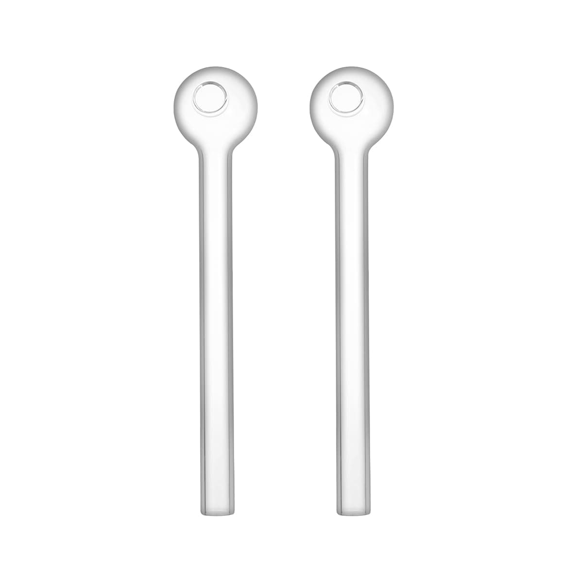 Pure Glass Oil Burning Pipe, 13CM, Borosilicate Glass, Pack of 2