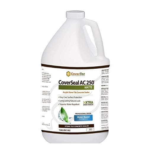 CoverSeal AC250 Matte Stone, Tile and Concrete Sealer, Water Based (1 Gal - Prof Grade)