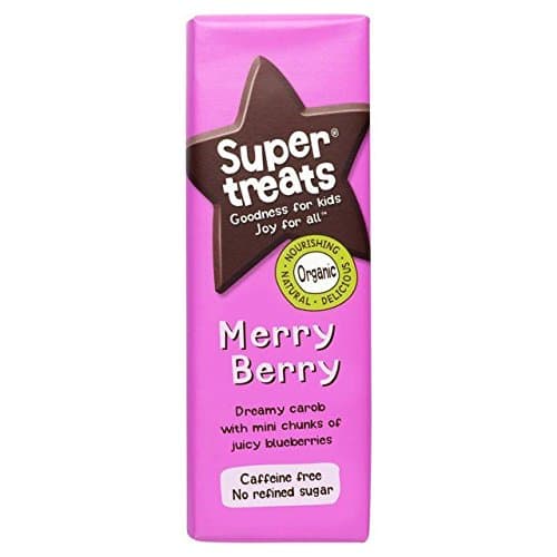 Supertreats Merry Berry Organic Carob Bar with Blueberries - 40g (0.09lbs)