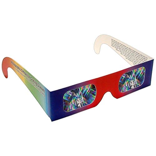Rainbow Symphony Diffraction Grating Glasses - Educational, Package of 50, 13,500 Lines per inch, Double axis