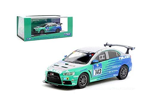 DIECAST TARMAC Works 1:64 Mitsubishi Lancer Evolution X Nurburgring #143 2010 (FALKEN Tires)(Grey/Green/Blue) T64-004-NUR by TARMAC