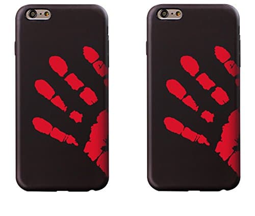 Thermal Sensor Compatible with iPhone 7 Case iPhone 8 Case(4.7Inch) Magical Color Changing Thermal Sensor Fluorescent Thermal Heat Induction Scratch-Resistant Matte Back Case-2 Black