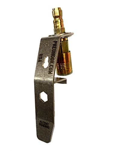 Pneuhook PNEU3 Stainless Steel Universal Quick Change Pneumatic Tool Hook with 3/8" P or T Coupler and Plug Profile