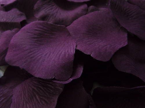 100 DEEP PURPLE (GRAPE) SILK ROSE PETALS CONFETTI/WEDDING