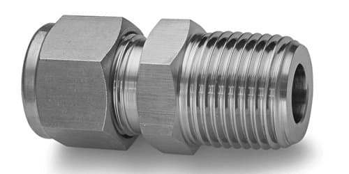 Duolok 316SS Male Connector 5/8'' Tube x 3/8'' NPT (Swaglok PN: SS-1010-1-6; Parker PN: 10MSC6N-316; Hy-Lok PN: CMC 10-6N-S316)
