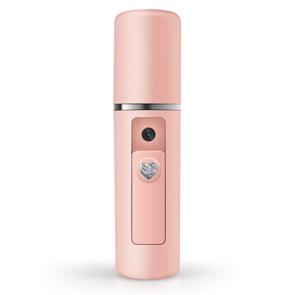 YUNYILAN Nano Facial Mister Moisturizing Atomization Humidifier Cool Mist Facial Steamer Handy Mist Sprayer Moisturizing & Hydrating for Skin Care, Makeup, Eyelash Extensions (Pink)