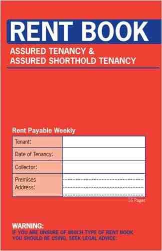Rent Book 16 Page Assured Tenancy & Assured Shorthold Tenanacy Book (C237)