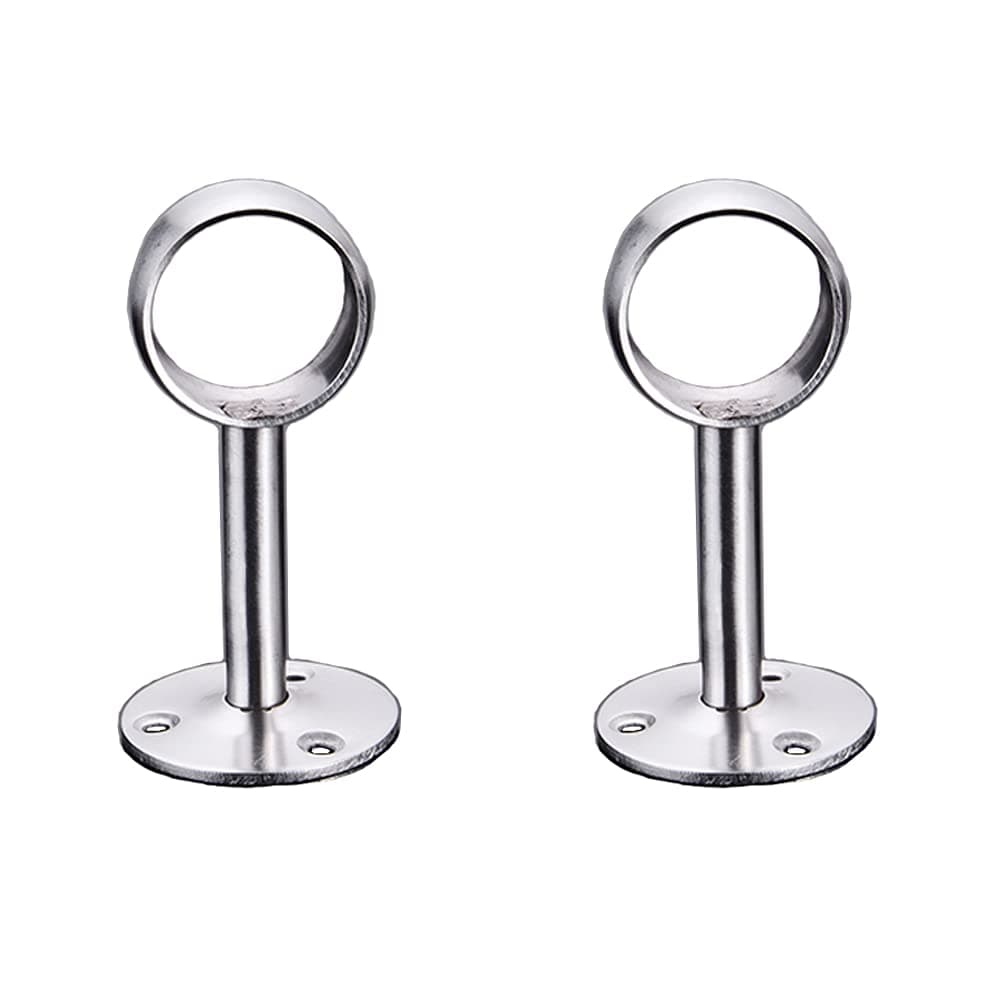 Stainless Steel Wardrobe Pipe, Closet Lever Support Rod Holder Socket Bracket (1 INCH)