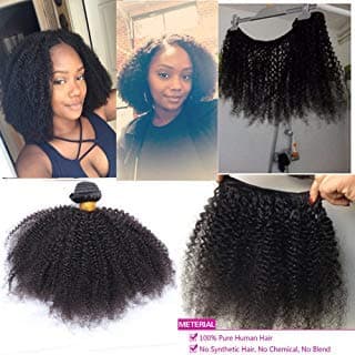 Mongolian Afro Kinky Curly Hair Weft Extensions 100gram 1 bundle 4B 4C Afro Kinky Curly Virgin Human Hair weave Natural Black For African American Black Women 12"inch