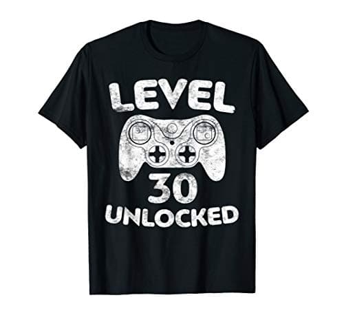 Level 30 Unlocked ShirtsLevel 30 Unlocked T-Shirt Video Gamer 30th Birthday Shirt T-Shirt