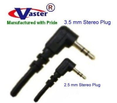 VasterCable, Angled 2.5mm to 3.5mm Stereo Audio Cable, 0.91M / 3 Ft
