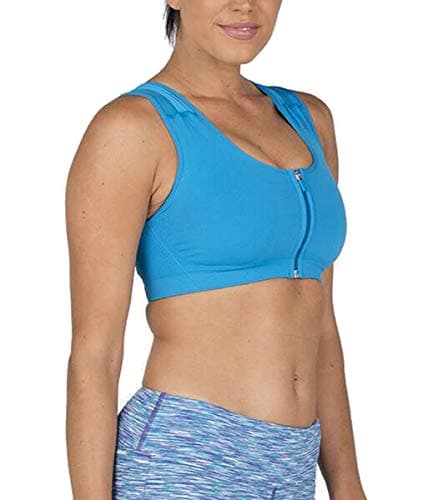 ALIGNMEDPosture Sports Bra Seamless | Increase Upper Body Strength & Oxygen Intake | Improve Support During Exercise & Shoulder Mechanics for All Fitness Activities | Blue, Large
