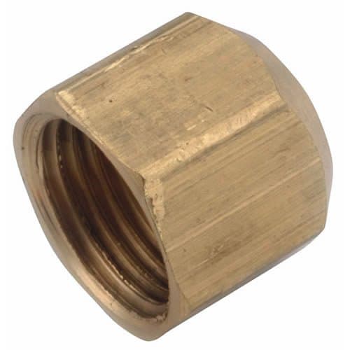 Brass Flare Space Heater Cap, 3/8-In. x 9/16-24 Fine Thread